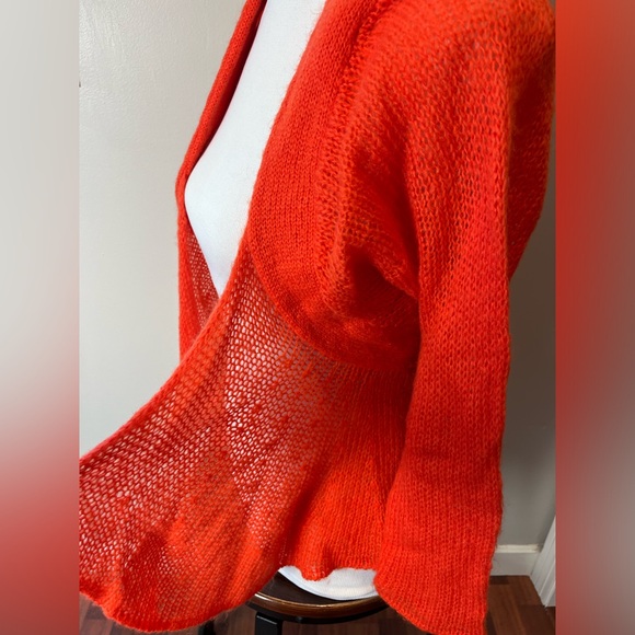 WOODEN SHIPS Open front cardigan.  Orange size Small/Medium - Picture 2 of 8